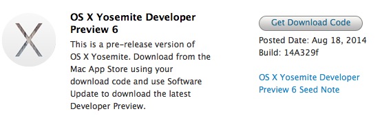 OS X Yosemite Developer Preview 6