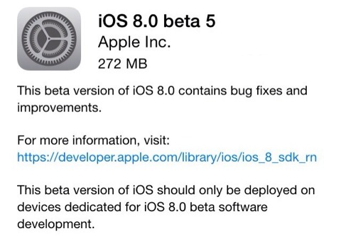 iOS 8.0 beta 5