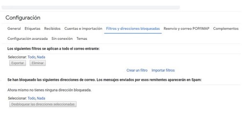 Lista negra Gmail Lista negra Gmail