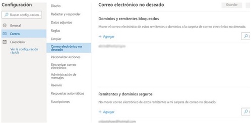 lista negra en Outlook lista negra en Outlook