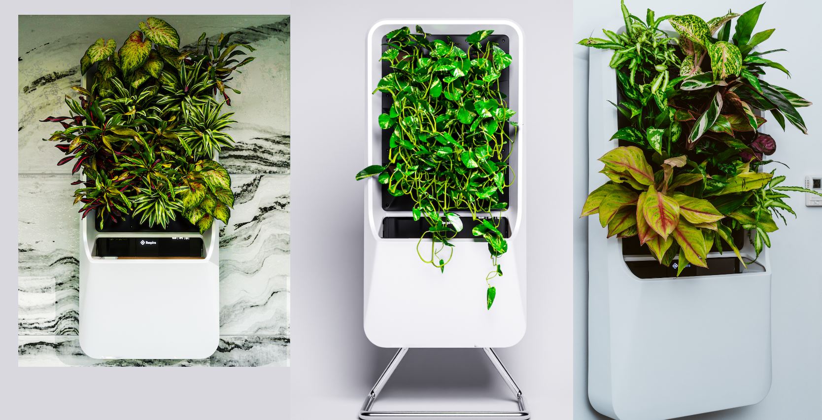 Respira, una maceta que permite tener plantas sin tierra y gestionadas desde el móvil. 